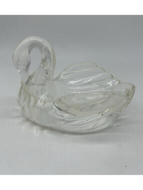 Vintage Swan Soap Dish Clear 1994 Acrylic Holder 90s Girly Modern Bathroom Decor